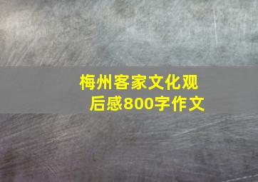 梅州客家文化观后感800字作文