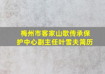 梅州市客家山歌传承保护中心副主任叶雪夫简历