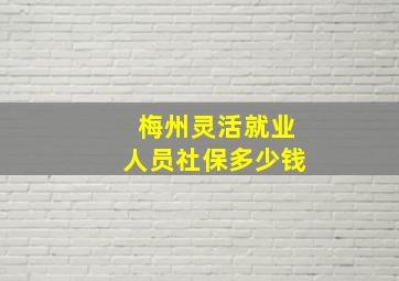 梅州灵活就业人员社保多少钱