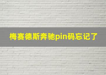 梅赛德斯奔驰pin码忘记了