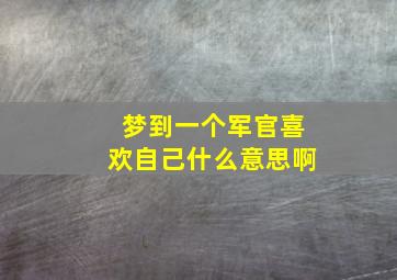 梦到一个军官喜欢自己什么意思啊