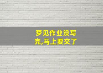 梦见作业没写完,马上要交了