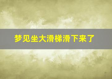 梦见坐大滑梯滑下来了