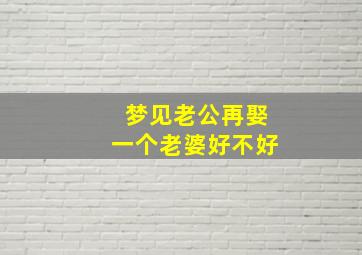 梦见老公再娶一个老婆好不好