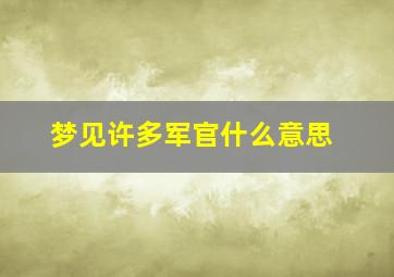 梦见许多军官什么意思