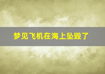 梦见飞机在海上坠毁了