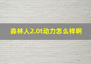 森林人2.0t动力怎么样啊