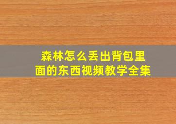 森林怎么丢出背包里面的东西视频教学全集