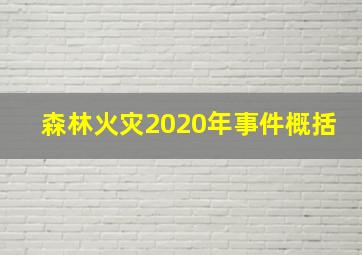 森林火灾2020年事件概括