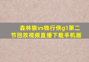 森林狼vs独行侠g1第二节回放视频直播下载手机版