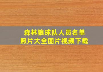 森林狼球队人员名单照片大全图片视频下载