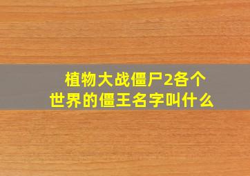 植物大战僵尸2各个世界的僵王名字叫什么