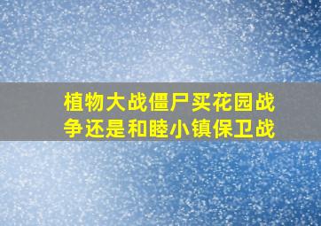 植物大战僵尸买花园战争还是和睦小镇保卫战