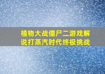 植物大战僵尸二游戏解说打蒸汽时代终极挑战