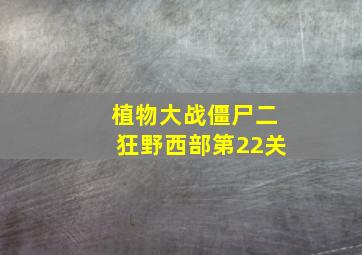 植物大战僵尸二狂野西部第22关