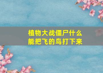 植物大战僵尸什么能把飞的鸟打下来