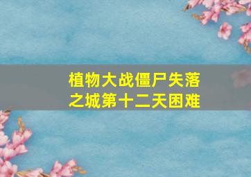 植物大战僵尸失落之城第十二天困难