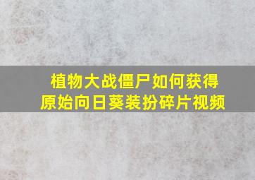 植物大战僵尸如何获得原始向日葵装扮碎片视频