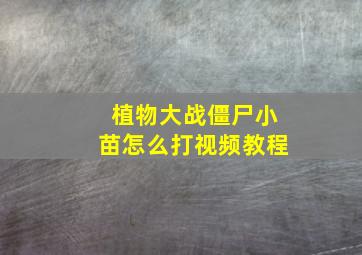 植物大战僵尸小苗怎么打视频教程