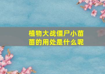 植物大战僵尸小苗苗的用处是什么呢