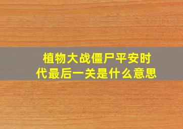 植物大战僵尸平安时代最后一关是什么意思