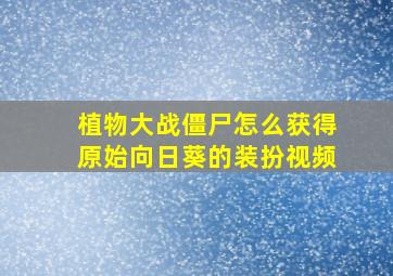 植物大战僵尸怎么获得原始向日葵的装扮视频