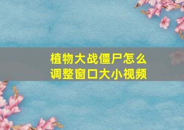 植物大战僵尸怎么调整窗口大小视频