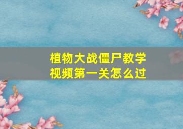 植物大战僵尸教学视频第一关怎么过