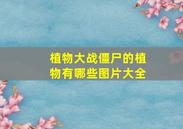 植物大战僵尸的植物有哪些图片大全