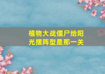 植物大战僵尸给阳光摆阵型是那一关