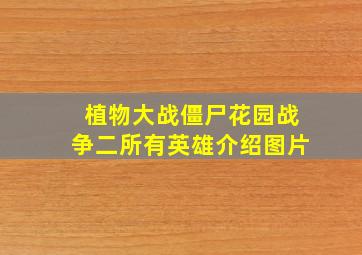 植物大战僵尸花园战争二所有英雄介绍图片