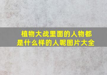 植物大战里面的人物都是什么样的人呢图片大全