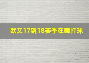 欧文17到18赛季在哪打球