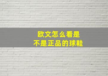 欧文怎么看是不是正品的球鞋