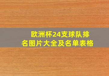 欧洲杯24支球队排名图片大全及名单表格