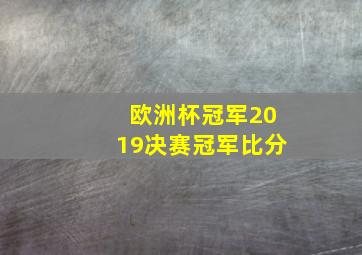 欧洲杯冠军2019决赛冠军比分