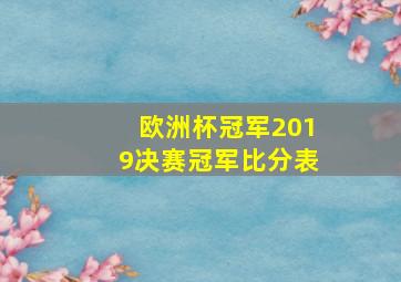 欧洲杯冠军2019决赛冠军比分表