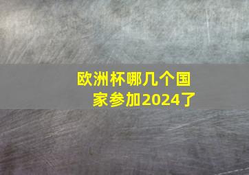 欧洲杯哪几个国家参加2024了