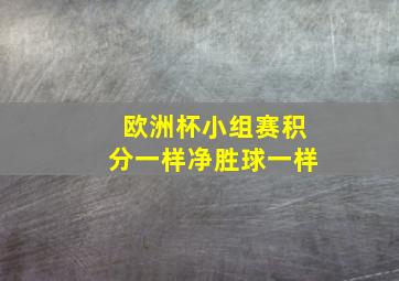 欧洲杯小组赛积分一样净胜球一样