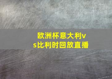 欧洲杯意大利vs比利时回放直播