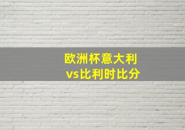 欧洲杯意大利vs比利时比分