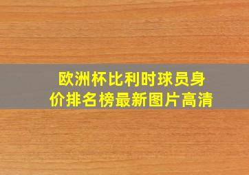 欧洲杯比利时球员身价排名榜最新图片高清