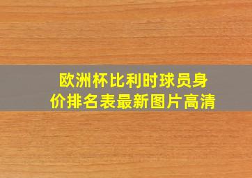 欧洲杯比利时球员身价排名表最新图片高清