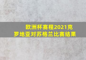 欧洲杯赛程2021克罗地亚对苏格兰比赛结果