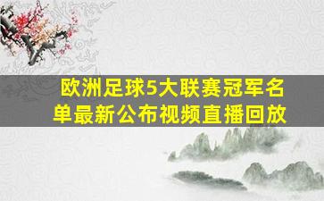 欧洲足球5大联赛冠军名单最新公布视频直播回放