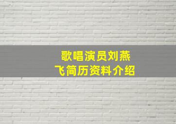 歌唱演员刘燕飞简历资料介绍