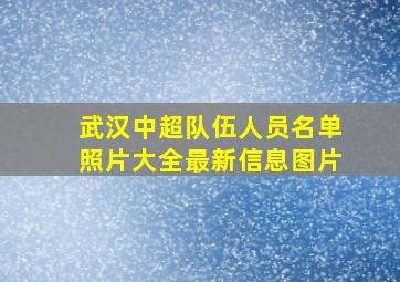 武汉中超队伍人员名单照片大全最新信息图片