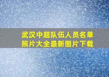 武汉中超队伍人员名单照片大全最新图片下载