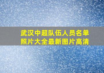 武汉中超队伍人员名单照片大全最新图片高清