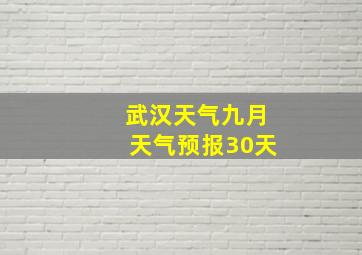 武汉天气九月天气预报30天